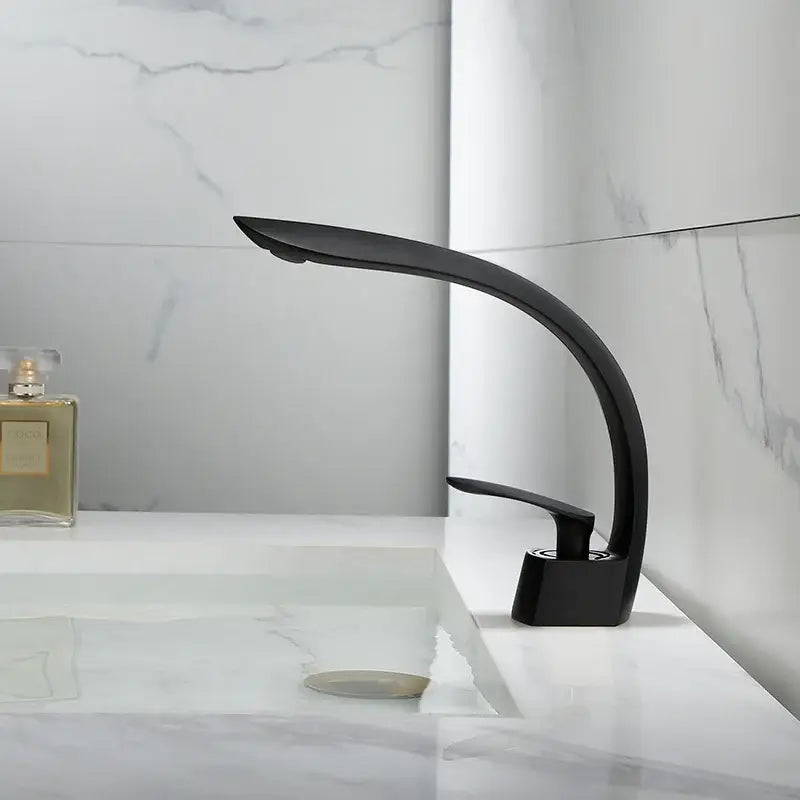 Gold Waterfall Solid-Brass Basin Faucet