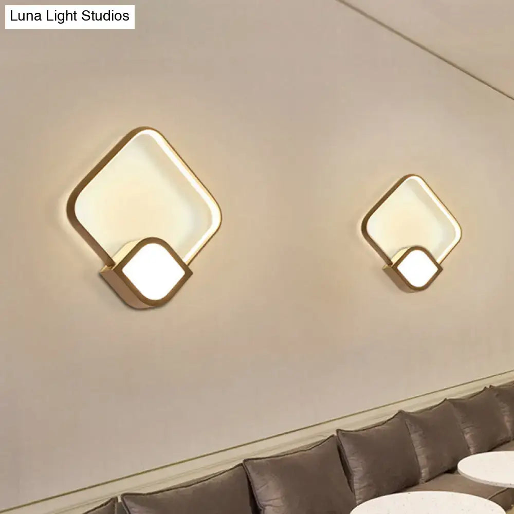 Gold White LED Sconce