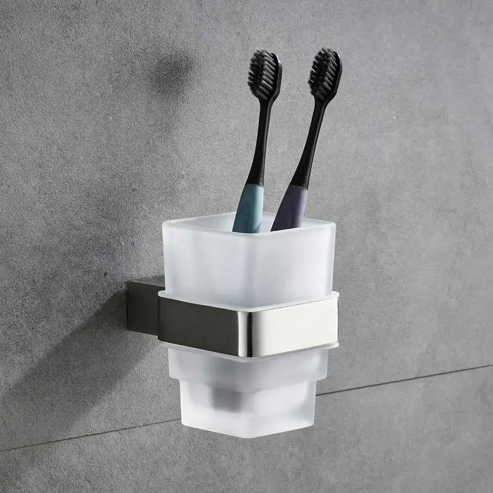 Nickel Glass Bathroom Set