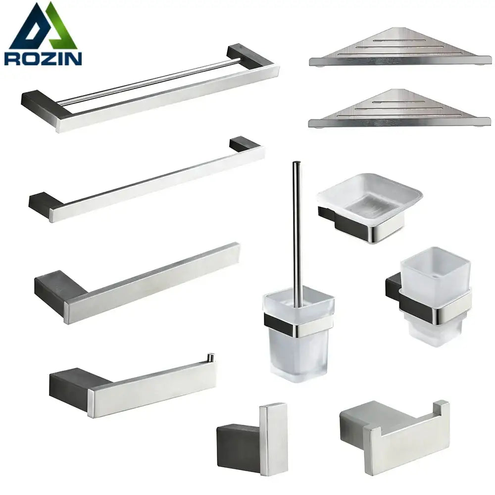 Nickel Glass Bathroom Set