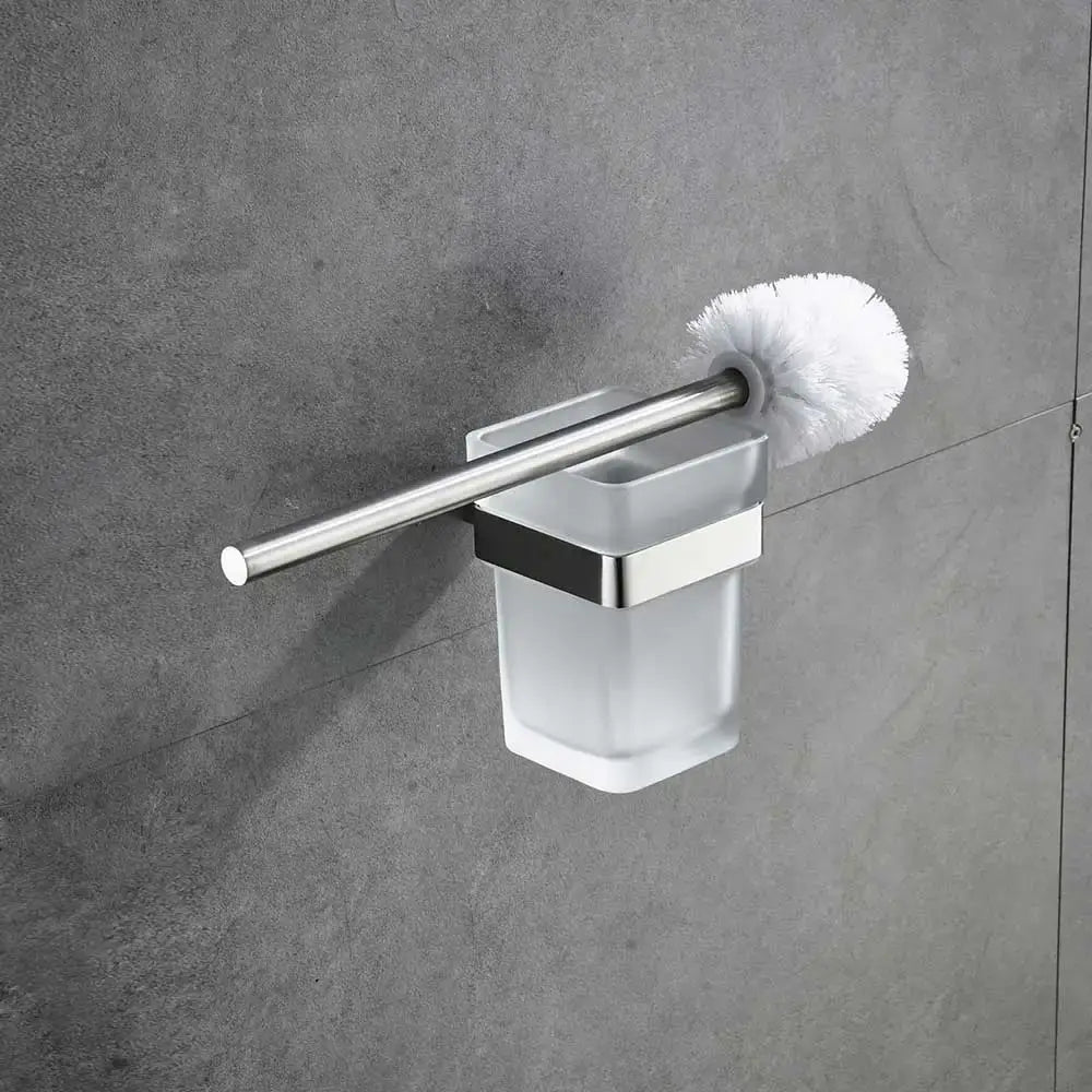 Nickel Glass Bathroom Set
