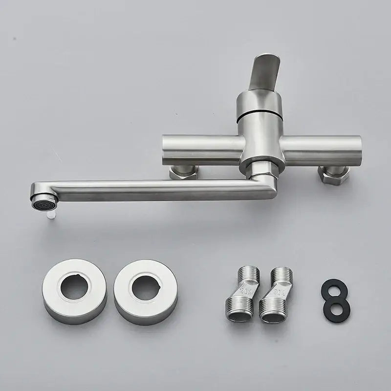 Brushed Nickel Wall Faucet