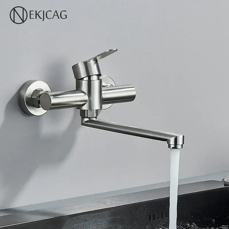 Brushed Nickel Wall Faucet
