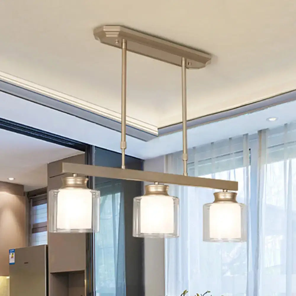 Nickel Glass Pendant Light