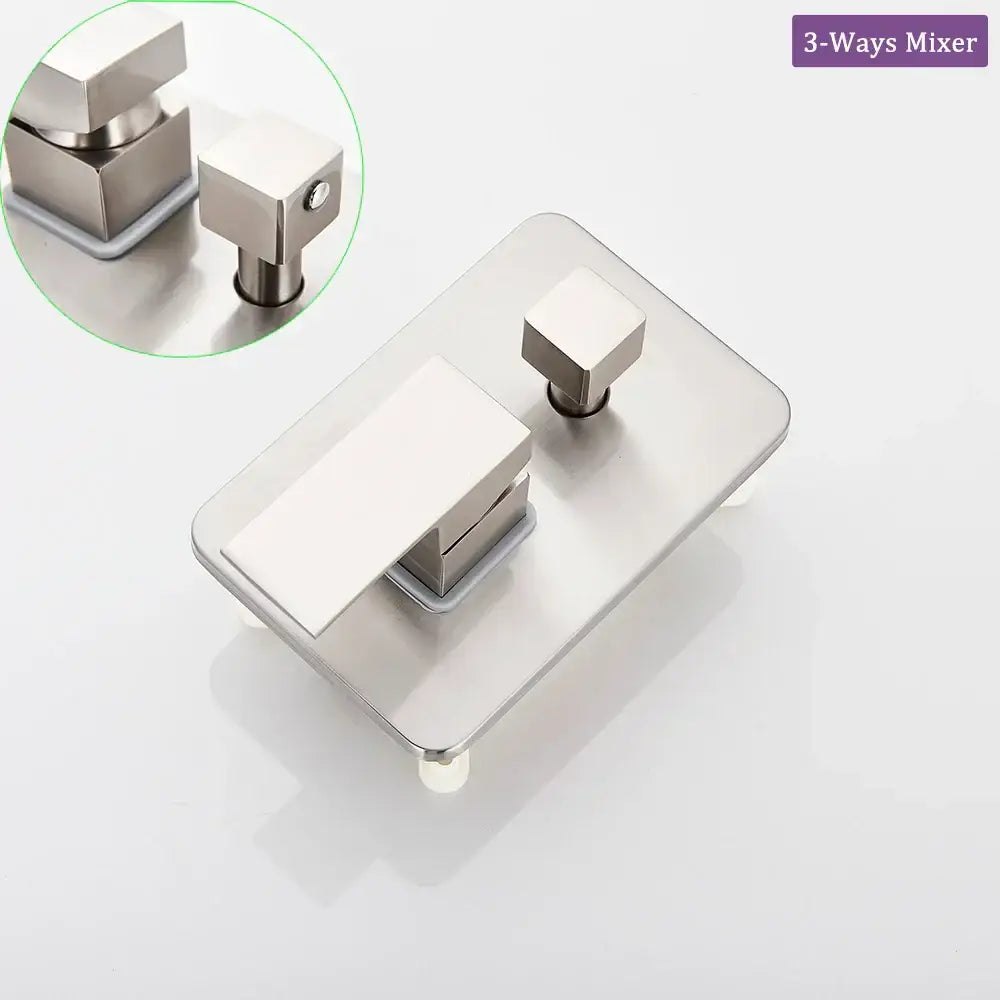 Nickel Rainfall Shower Set