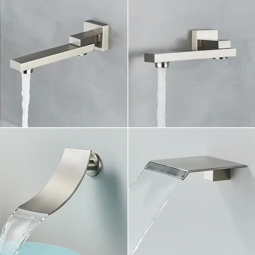 Nickel Rainfall Shower Set