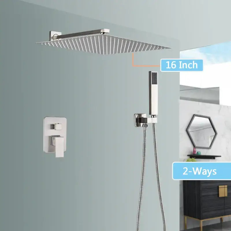 Nickel Rainfall Shower Spout