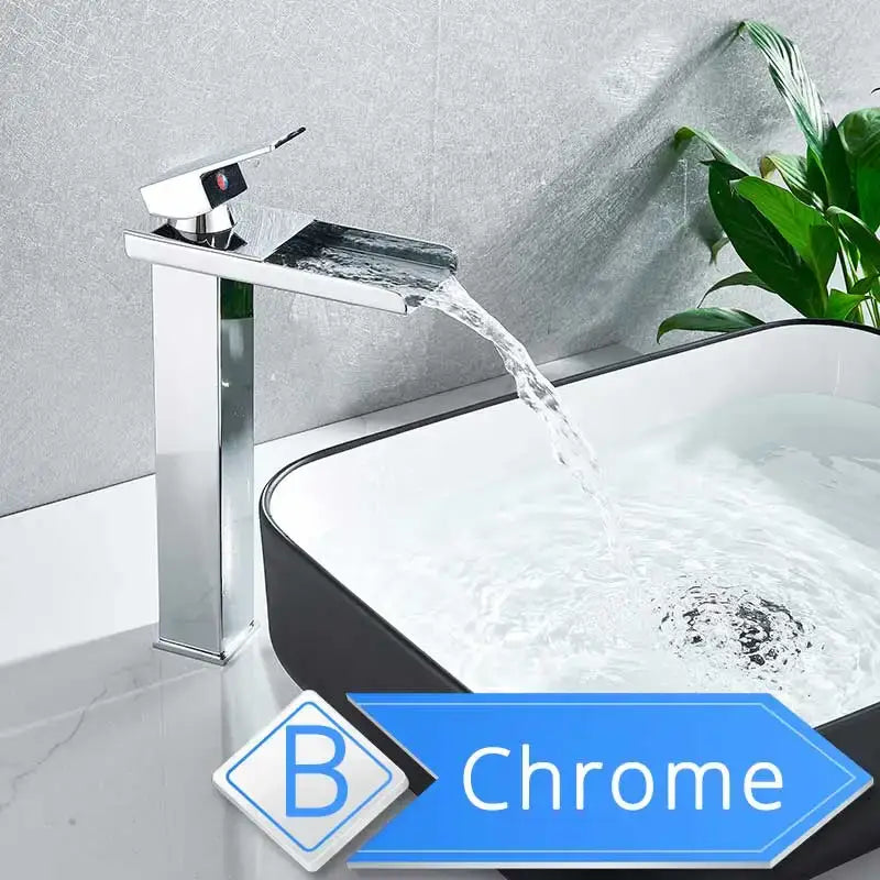 Nickel Waterfall Basin Faucet