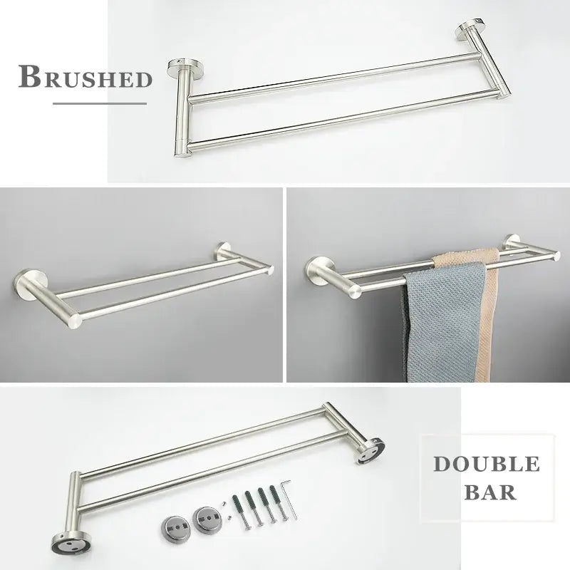 Nickel Towel Bar Set