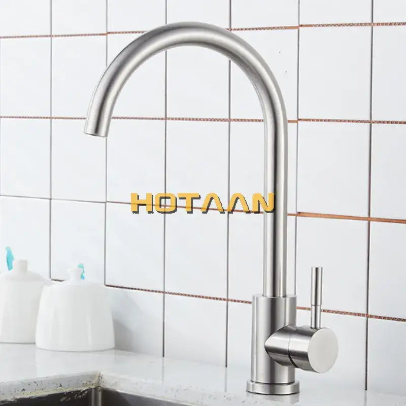 Nickel Curved Kitchen Faucet