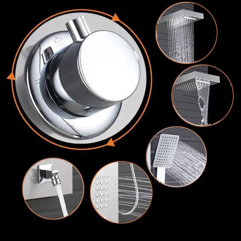 Nickel Waterfall Shower Panel
