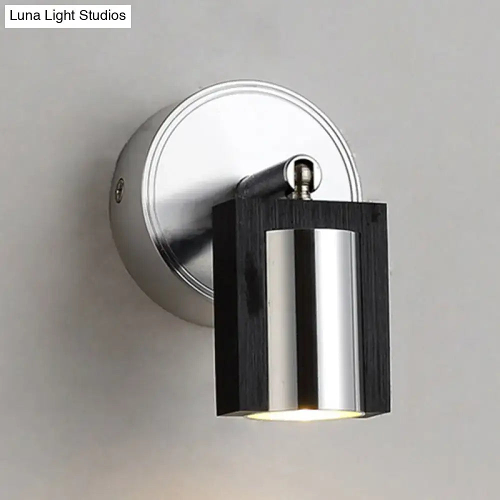 Nickel Wood Wall Sconce