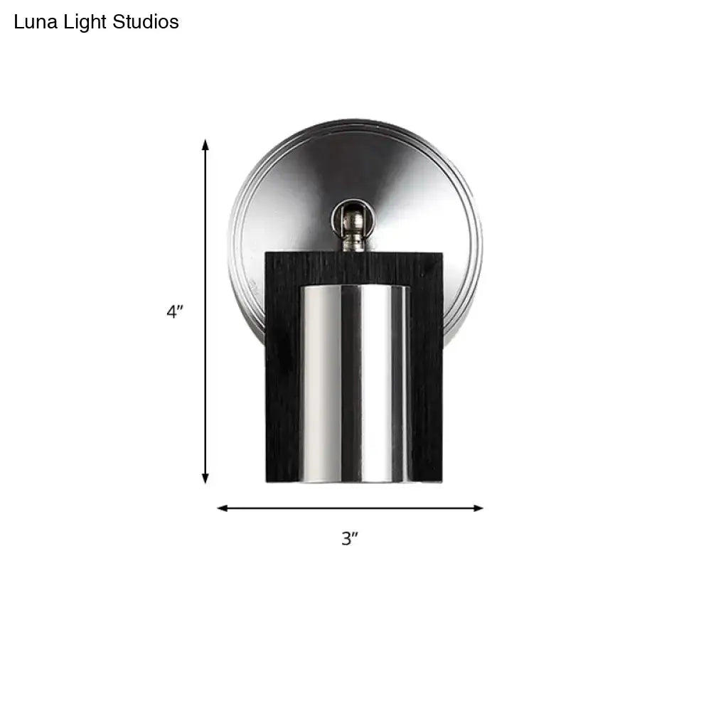 Nickel Wood Wall Sconce