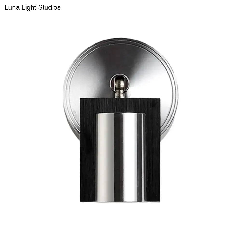 Nickel Wood Wall Sconce