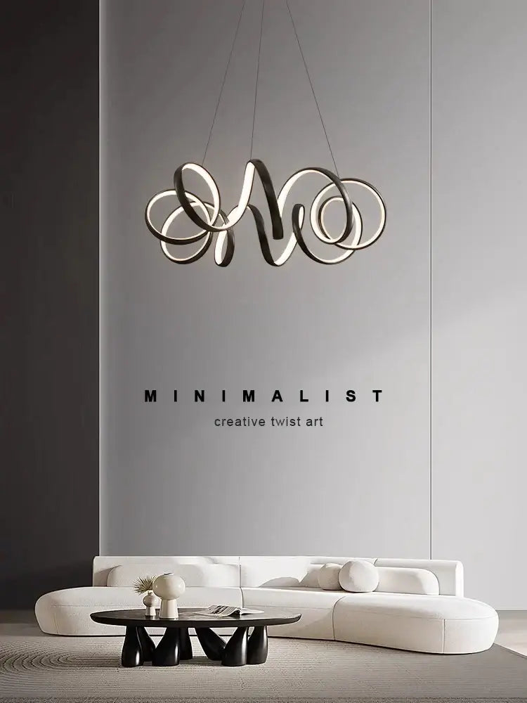 Silver Twisted LED Chandelier
