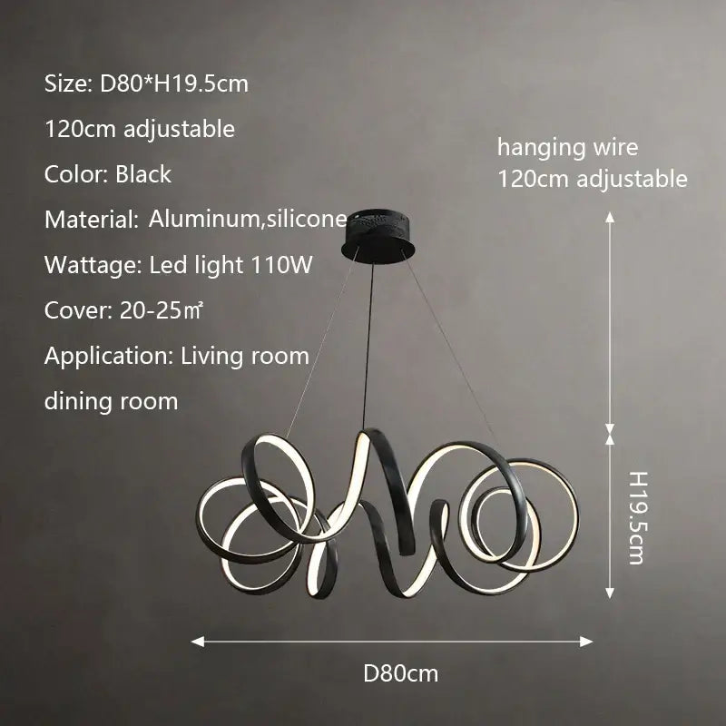 Silver Twisted LED Chandelier