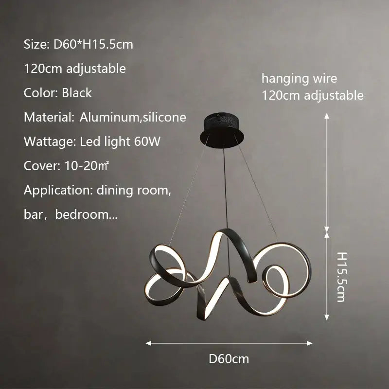 Silver Twisted LED Chandelier