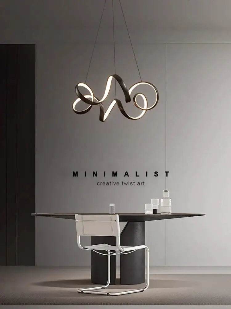 Silver Twisted LED Chandelier