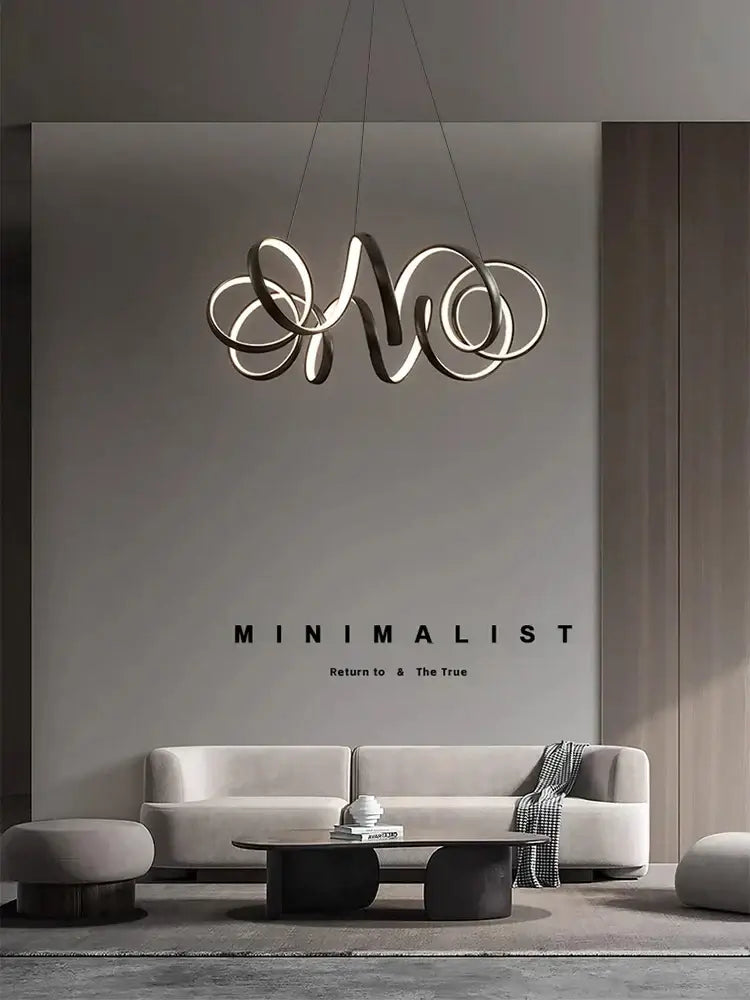Silver Twisted LED Chandelier