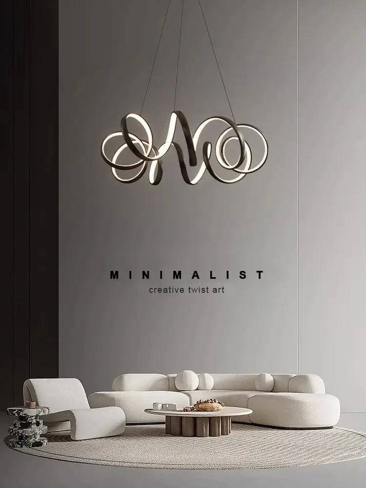 Silver Twisted LED Chandelier
