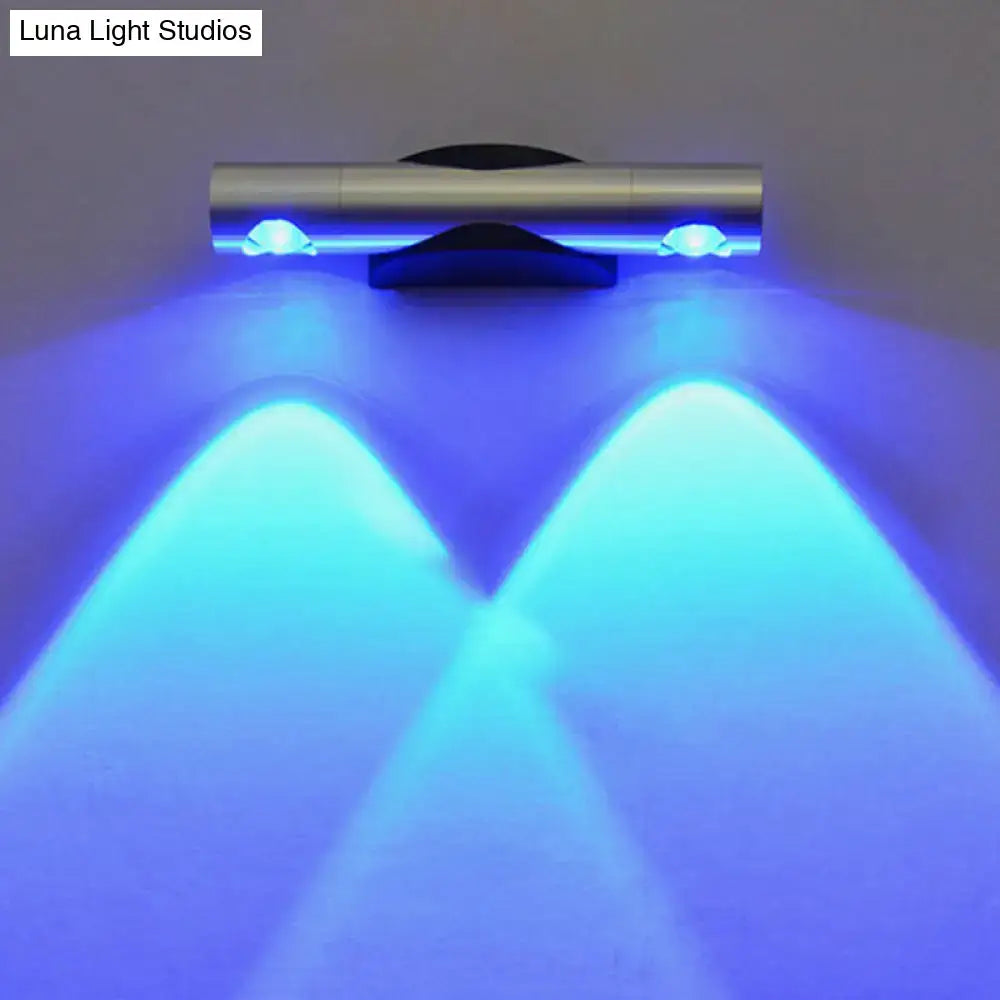 Silver LED Wall Sconce Pink