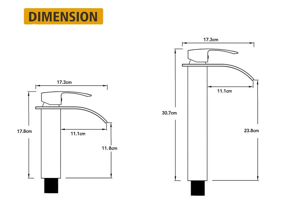 Nickel Waterfall Basin Faucet Tall Design