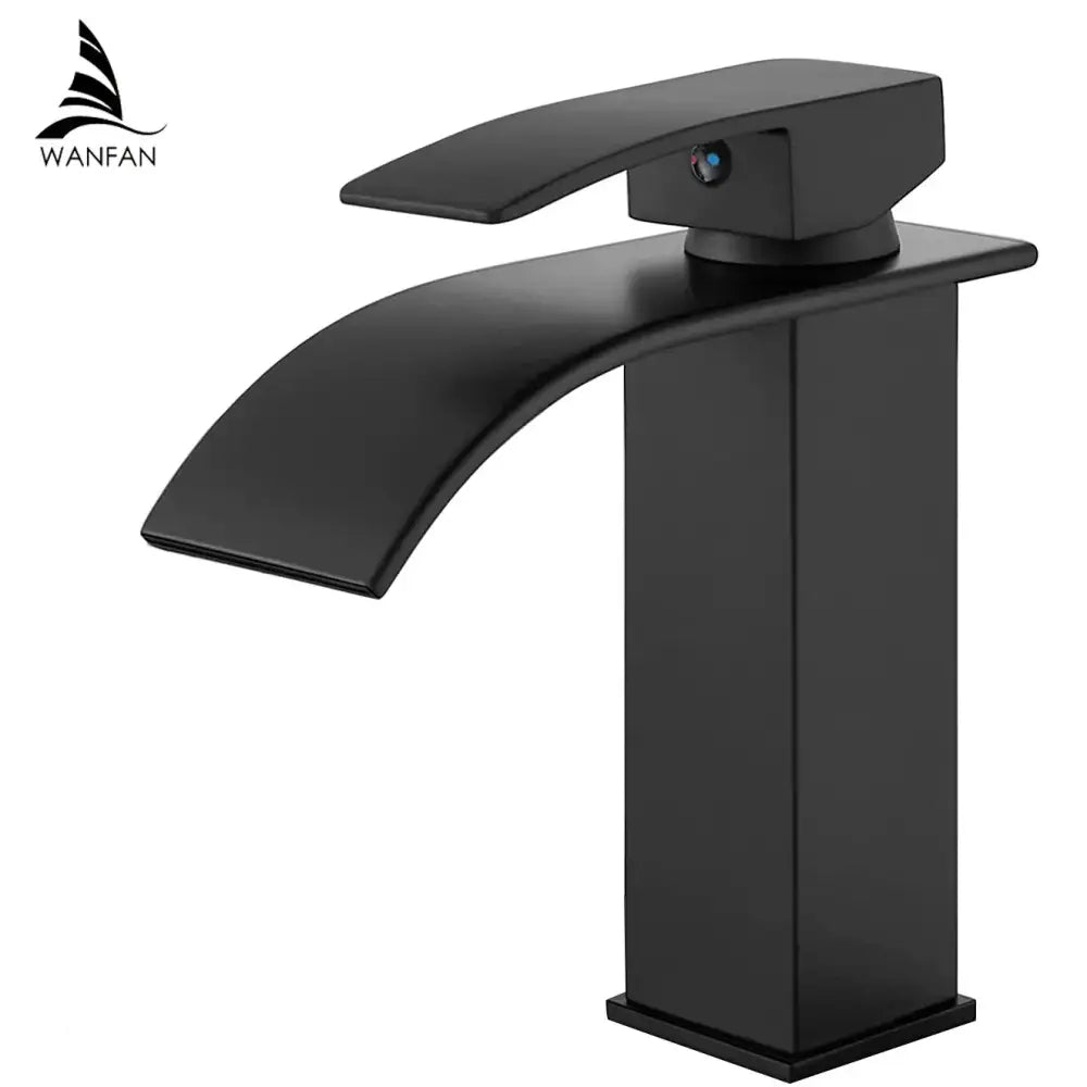 Nickel Waterfall Basin Faucet Tall Design