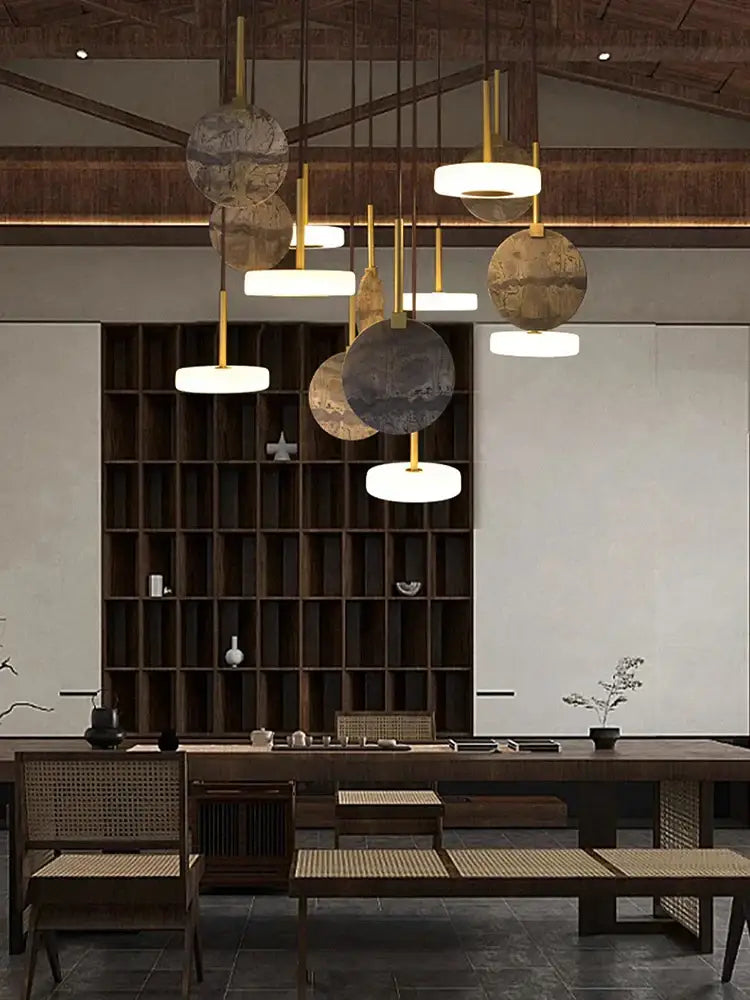Burlywood Marble Ceiling Chandelier