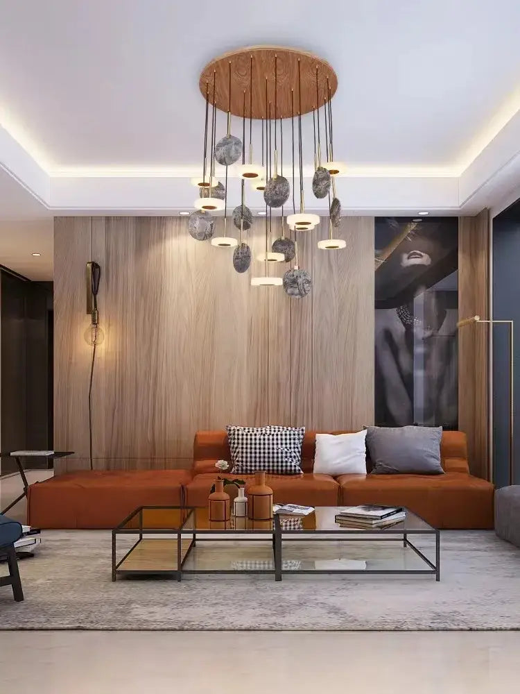 Burlywood Marble Ceiling Chandelier
