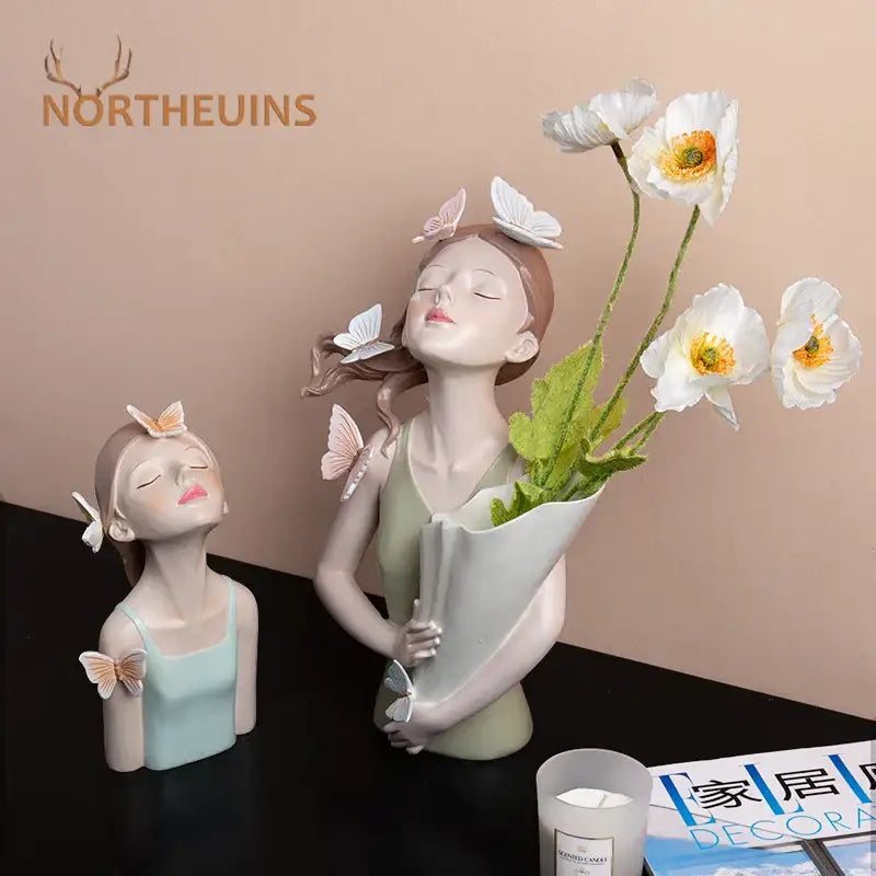 Resin Butterfly Sculpture Vase