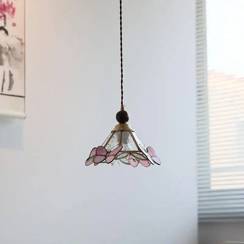 Pink Stained Glass Pendant