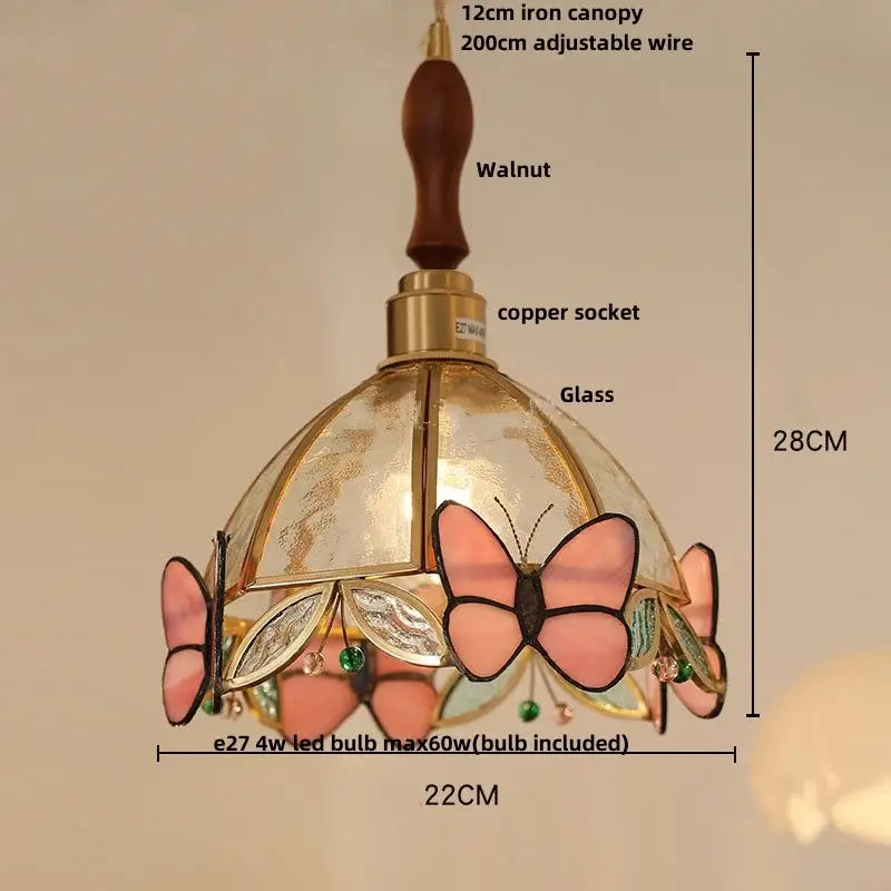 Pink Stained Glass Pendant