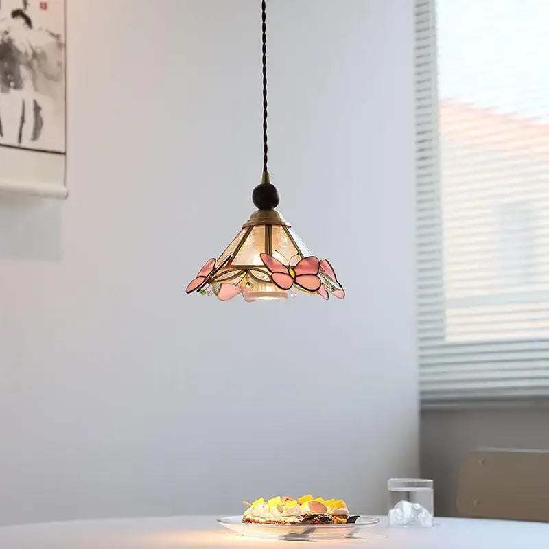 Pink Stained Glass Pendant