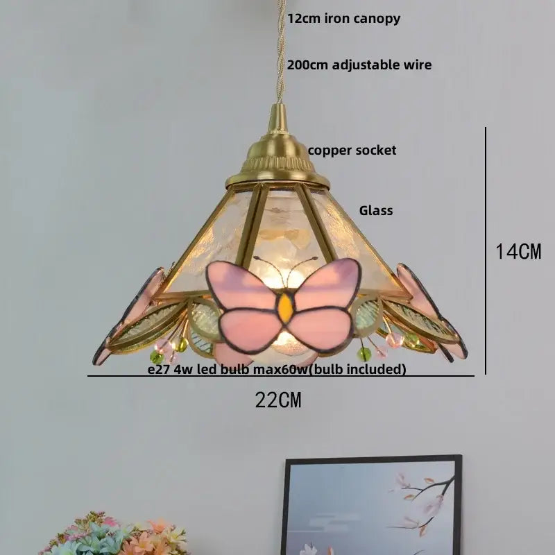 Pink Stained Glass Pendant