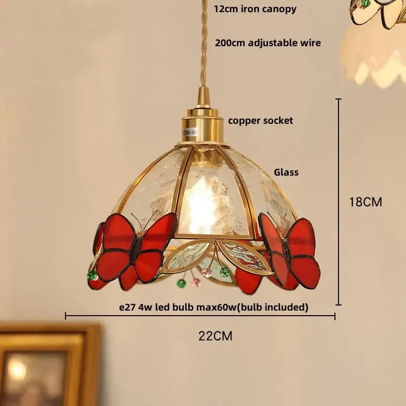 Pink Stained Glass Pendant