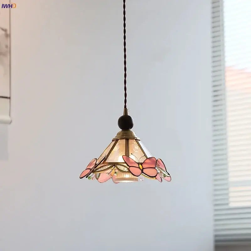 Pink Stained Glass Pendant