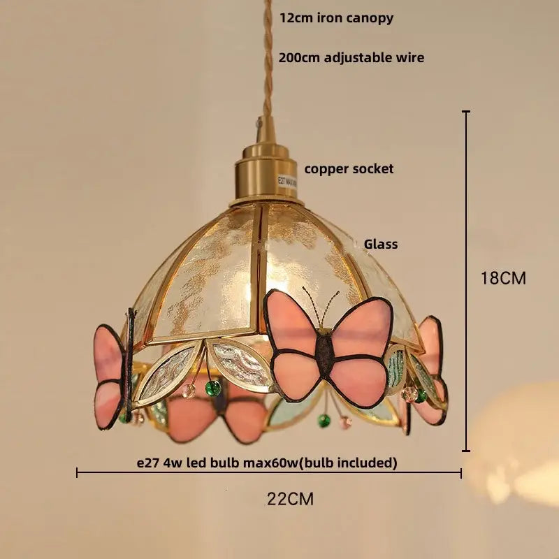 Pink Stained Glass Pendant