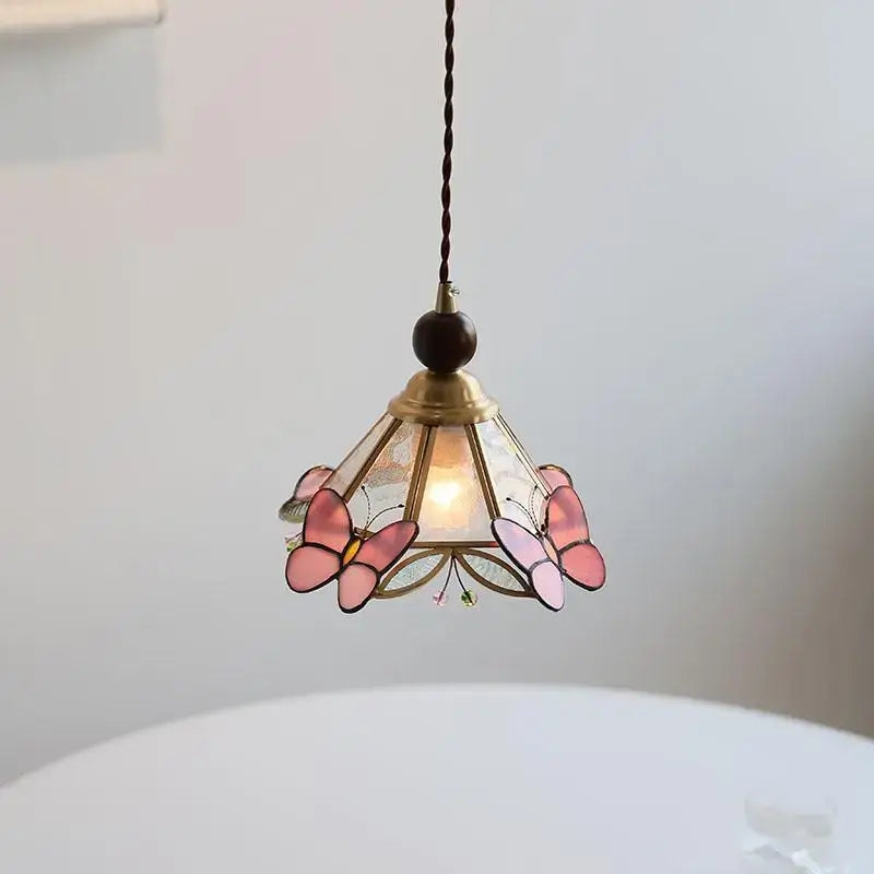 Pink Stained Glass Pendant