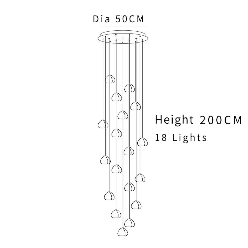 Crystal Ball Pendant Chandelier for Staircase