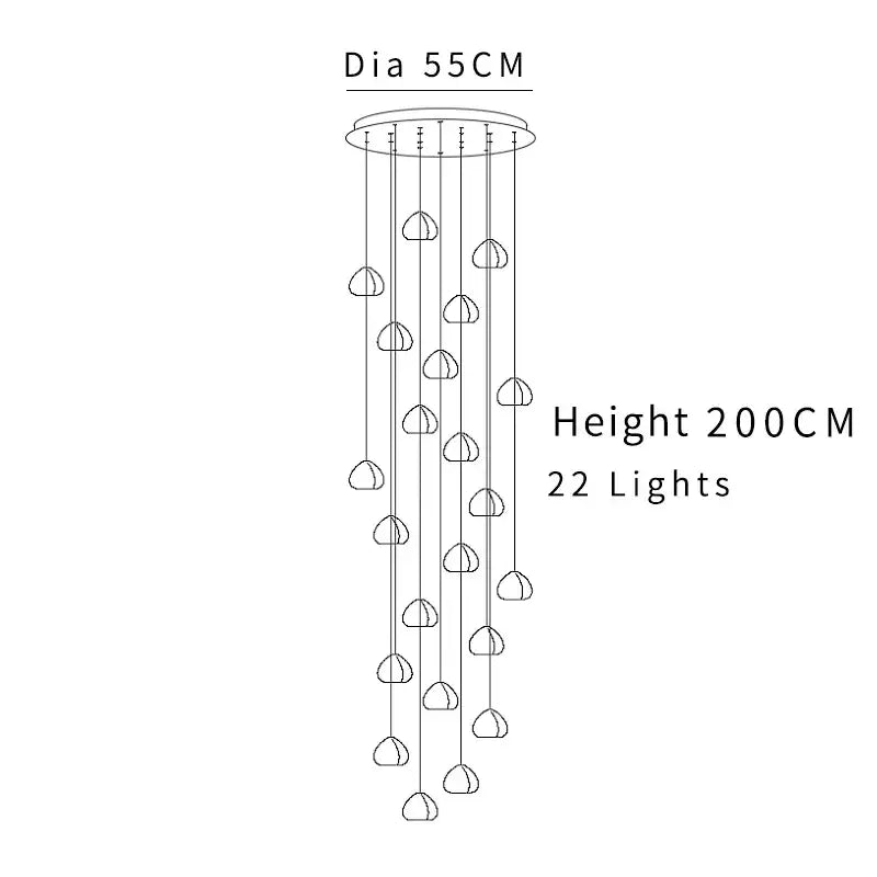 Crystal Ball Pendant Chandelier for Staircase