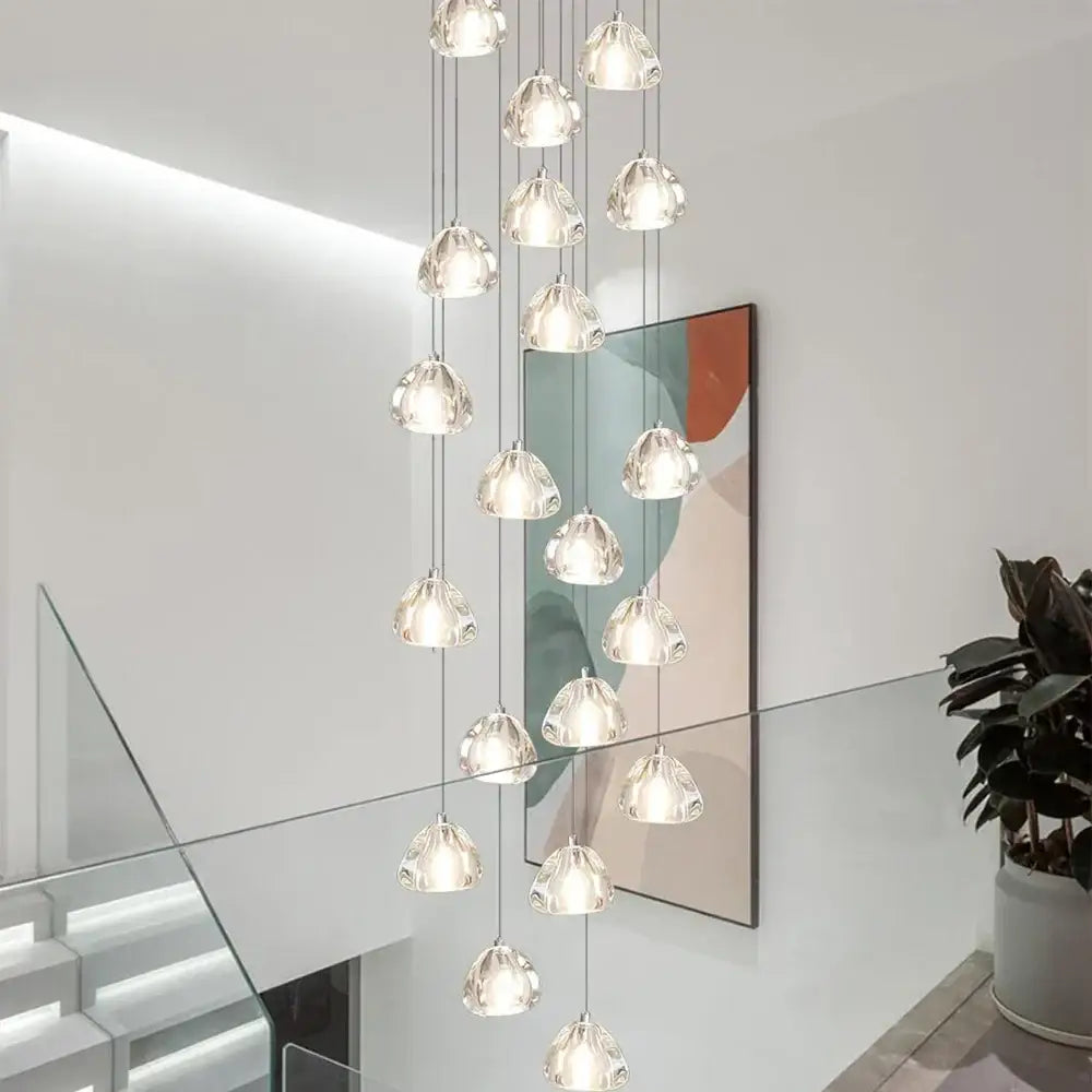 Crystal Ball Pendant Chandelier for Staircase