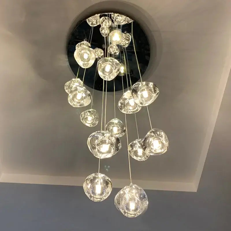 Crystal Ball Pendant Chandelier for Staircase