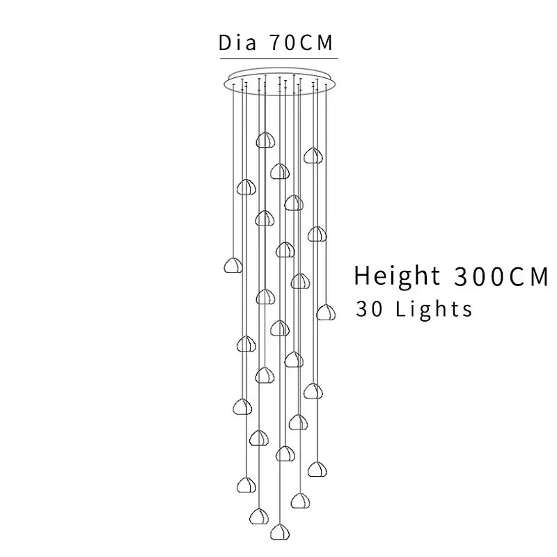 Crystal Ball Pendant Chandelier for Staircase