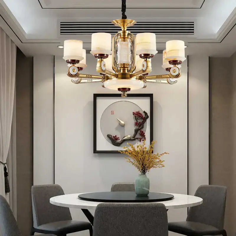 Gold Jade Chandelier