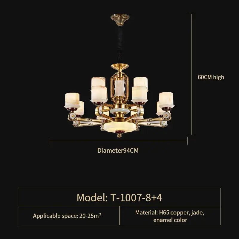 Gold Jade Chandelier