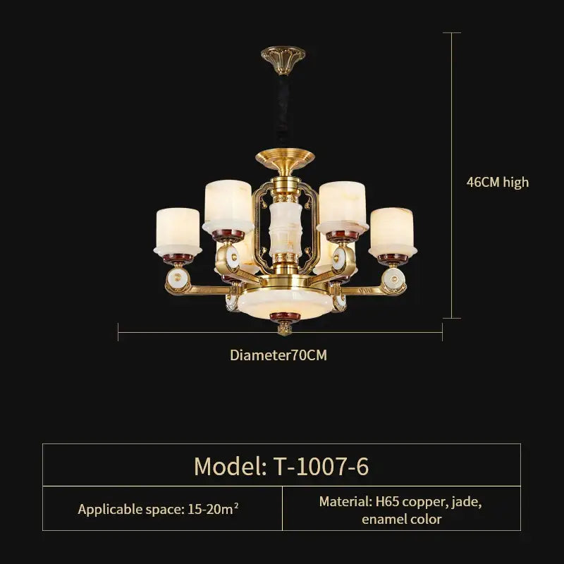 Gold Jade Chandelier