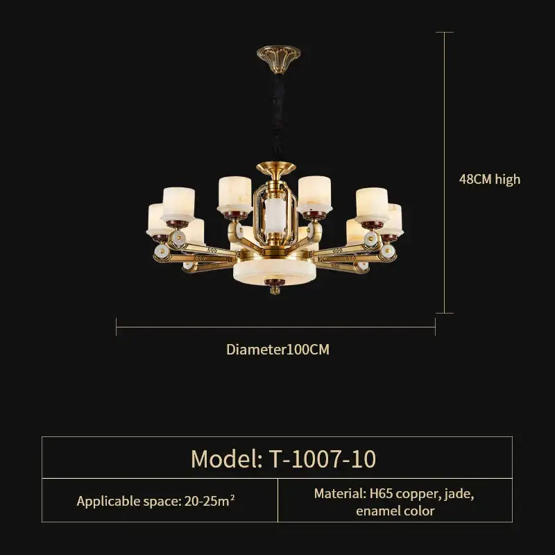 Gold Jade Chandelier