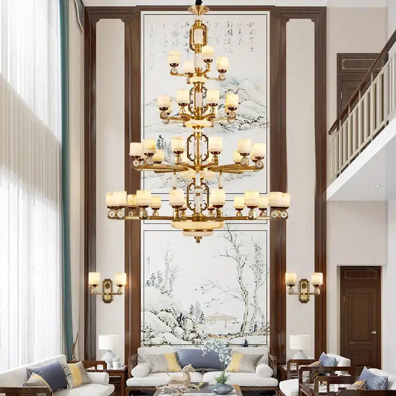 Gold Jade Chandelier