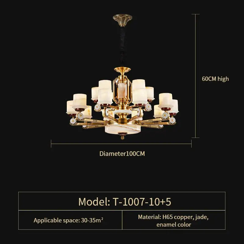 Gold Jade Chandelier