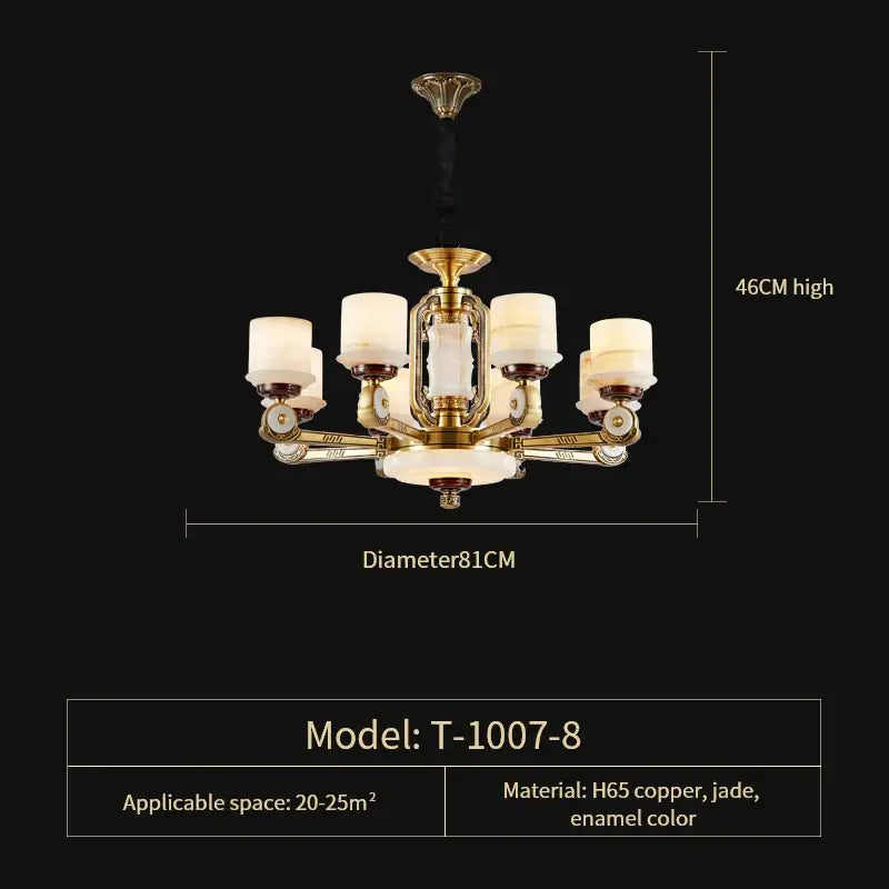 Gold Jade Chandelier